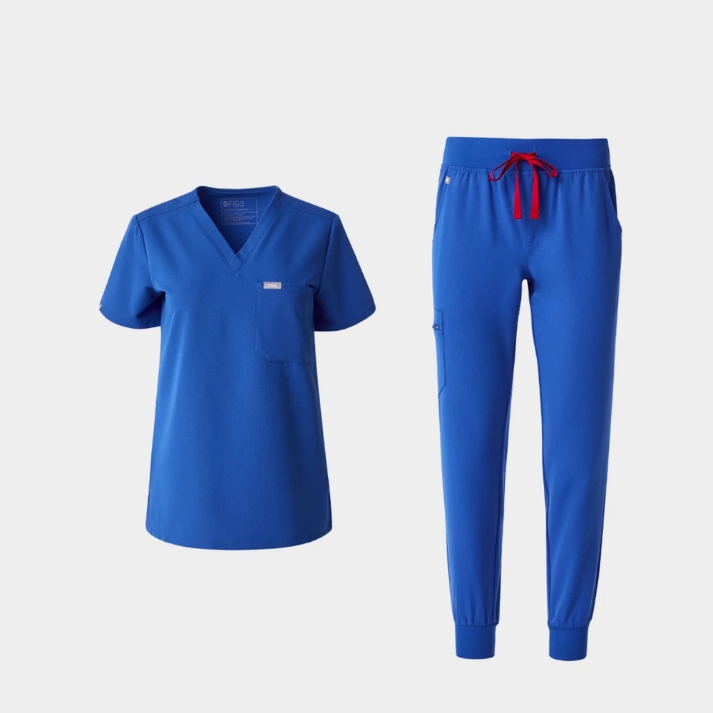 Figs Olympic Blue Scrub Set